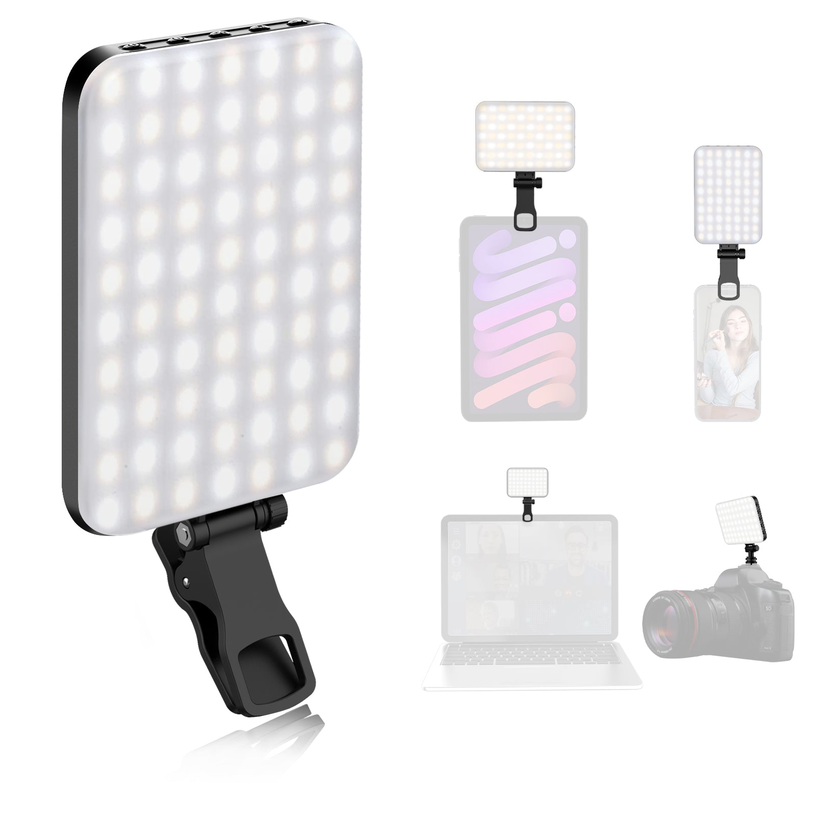 Rechargeable 60-LED Dimmable Fill Light for Mobile Phone / Camera / Computer Rechargeable 60-LED Dimmable Fill Light for Mobile Phone / Camera / Computer